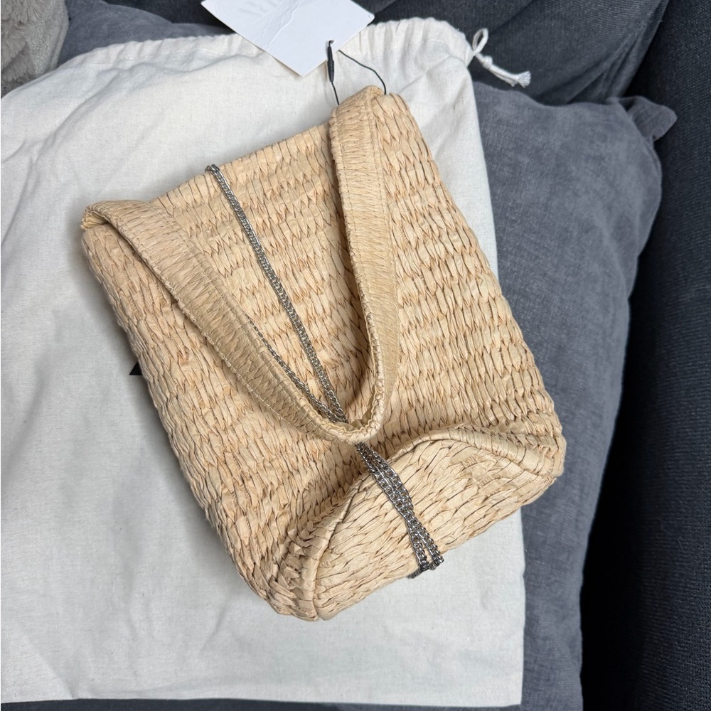 NWT Zara Woman BRAIDED BASKET BAG WITH FLORAL DESIGN - Picture 10 of 11